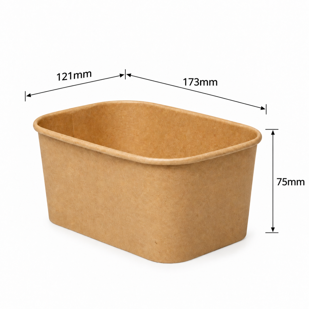 1000ml Rectangular V2 Kraft - 300PK