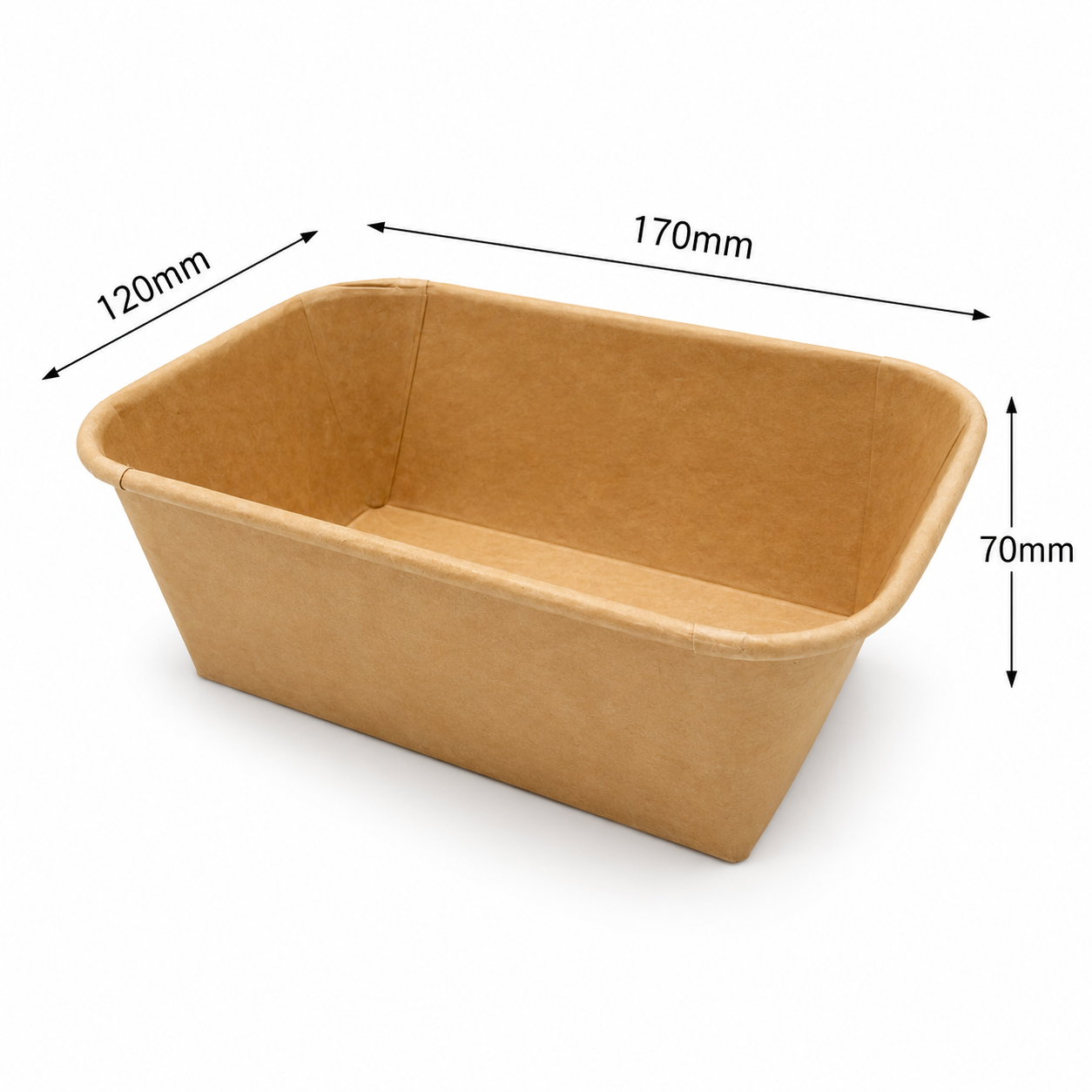 1000ml Rectangle Kraft Container - 600pk