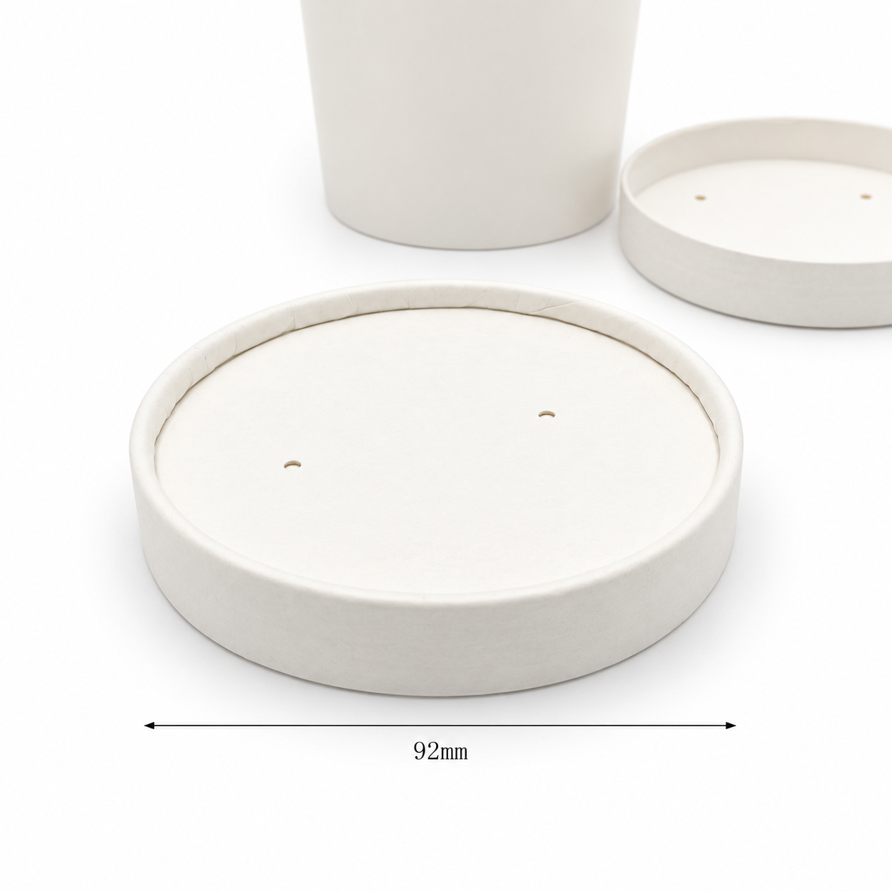 White Paper Lid  12oz Soup container - 500pk