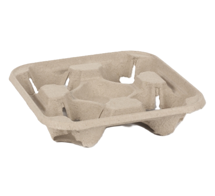 4 Cup Pulp  Coffee Carrier Holder Trays - 180 pk