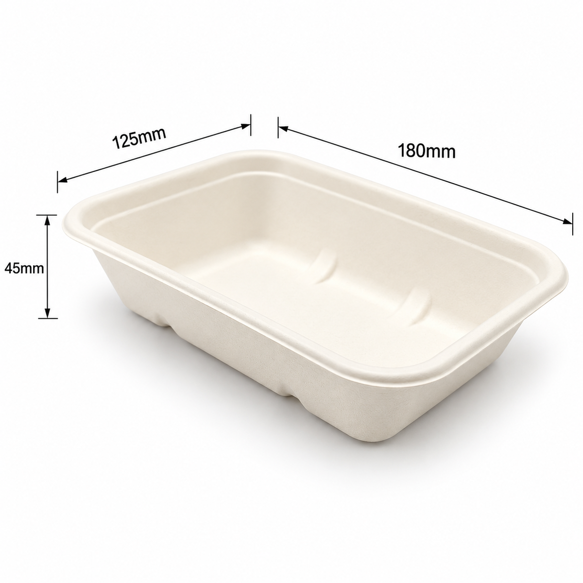 550ml Bagasse Rectangle Container - 500pk