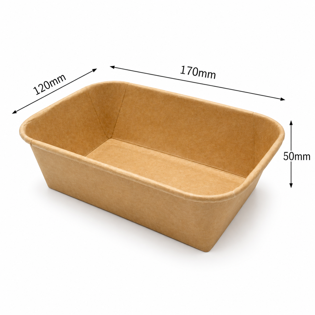 650ml Rectangle Kraft Container - 600pk