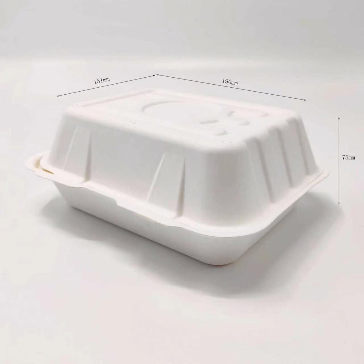 7.5 x 6" Bagasse Clamshell Food Box - 250pk