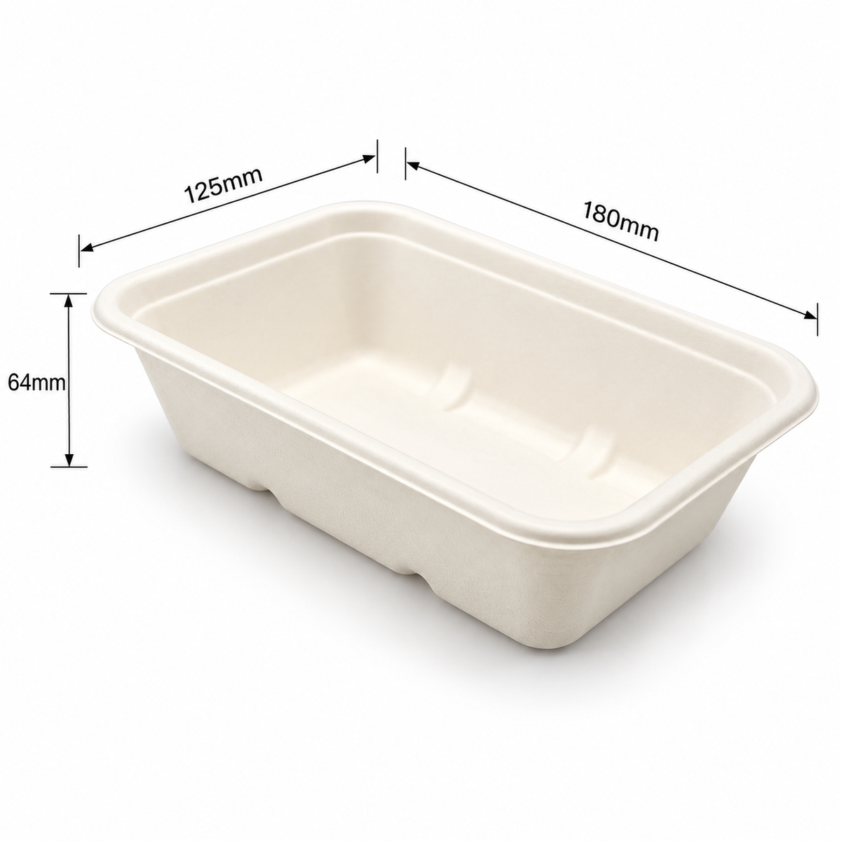 750ml Bagasse Rectangle Container - 500pk