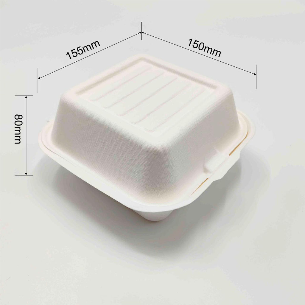 6x6" Bagasse Burger Box - 500pk