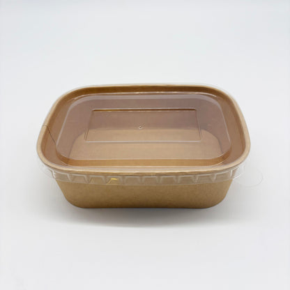 PP Lid-550ml/750ml Rectangular Kraft Container V2 - 300pk