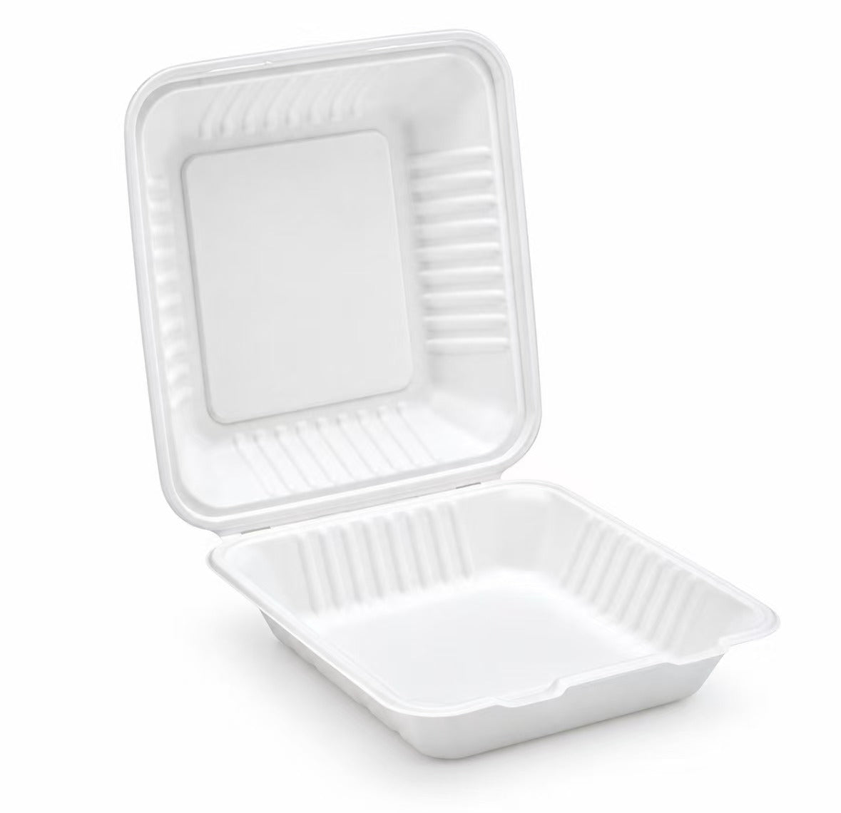 9x9 Clamshell Meal Box- Sugarcane Fibre Takeaway Container 200pk