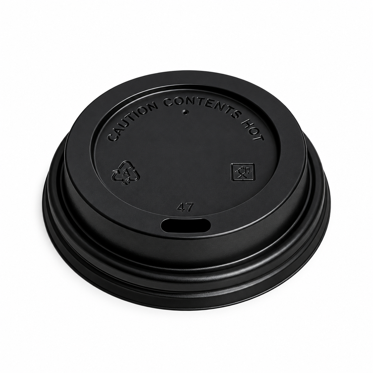 Black Domed Sip-Thru Hot Cup Lids 62mm For 4oz -1000pk
