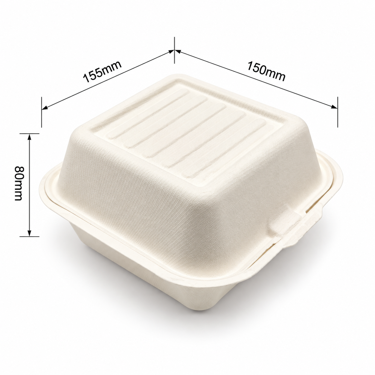 6x6" Bagasse Burger Box - 500pk