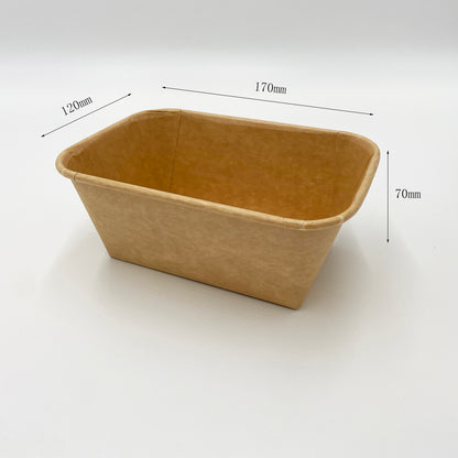 1000ml Rectangle Kraft Container - 600pk