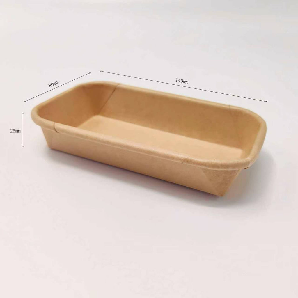 No.0 Kraft Paper Sushi Tray 800 pcs- Disposable Takeaway Packaging