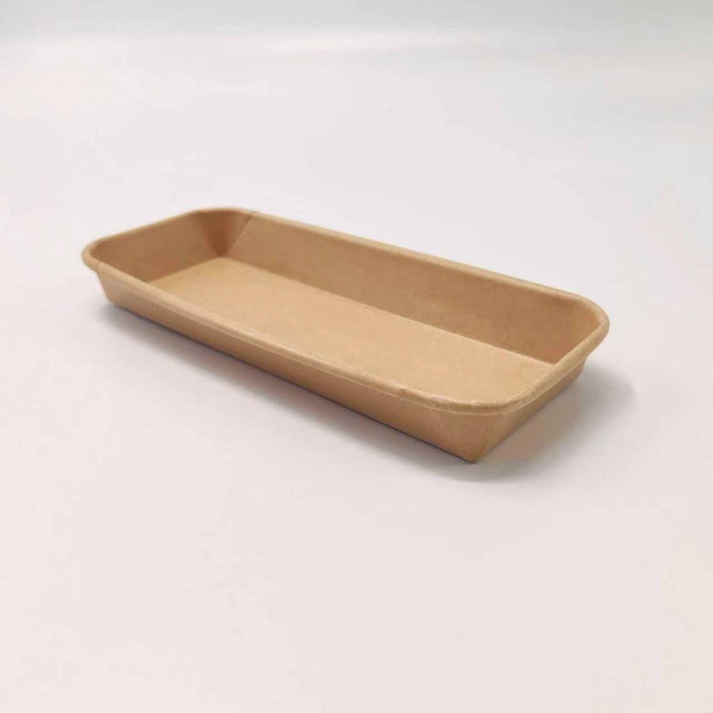 No.2 Kraft Paper Sushi Tray 600pcs - Disposable Takeaway Packaging
