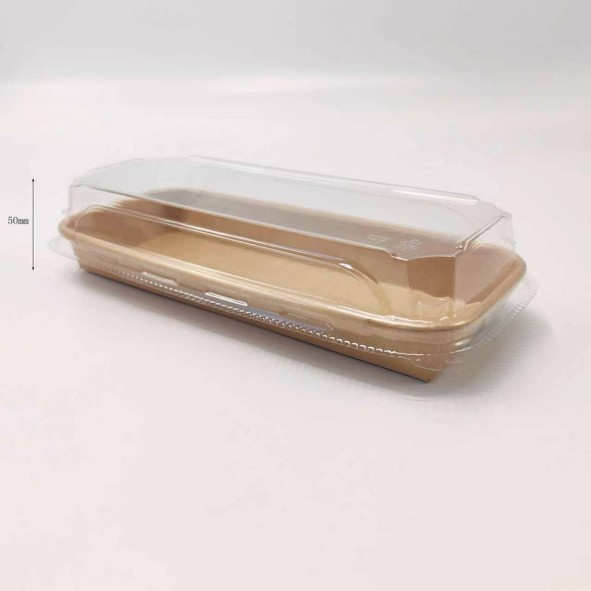 No.2 Kraft Paper Sushi Tray 600pcs - Disposable Takeaway Packaging