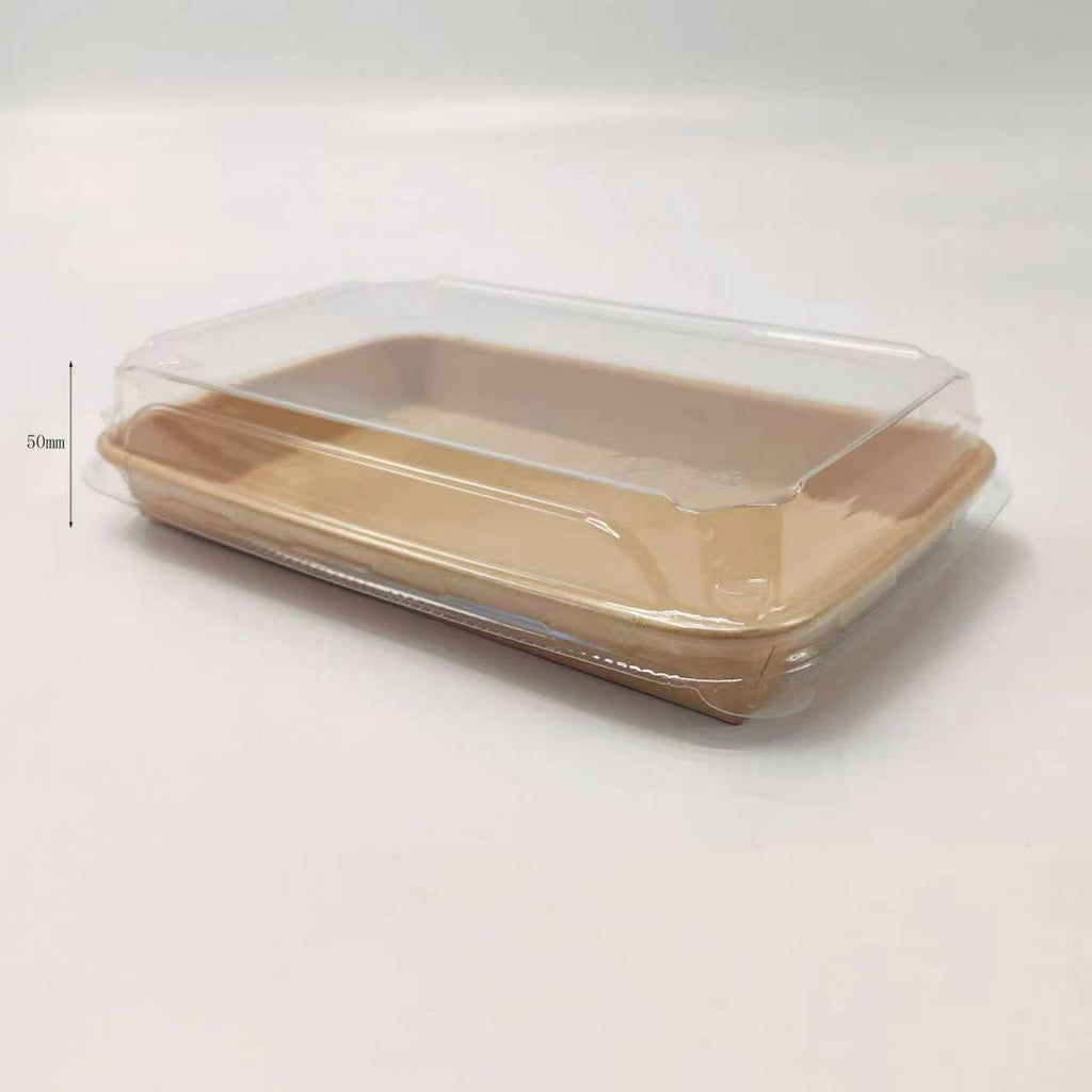 No.7 Kraft Paper Sushi Tray 400pcs - Disposable Takeaway Packaging