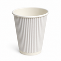 16oz Ripple Wall White Paper Coffee Cups-500pk