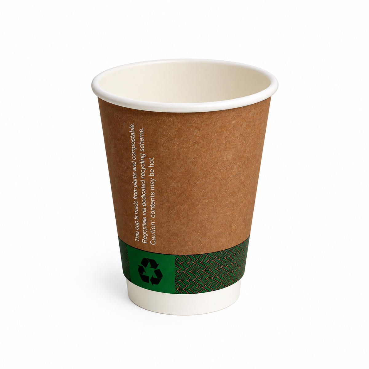 12oz Double Wall Paper Coffee Cups Kraft Brown-500pk