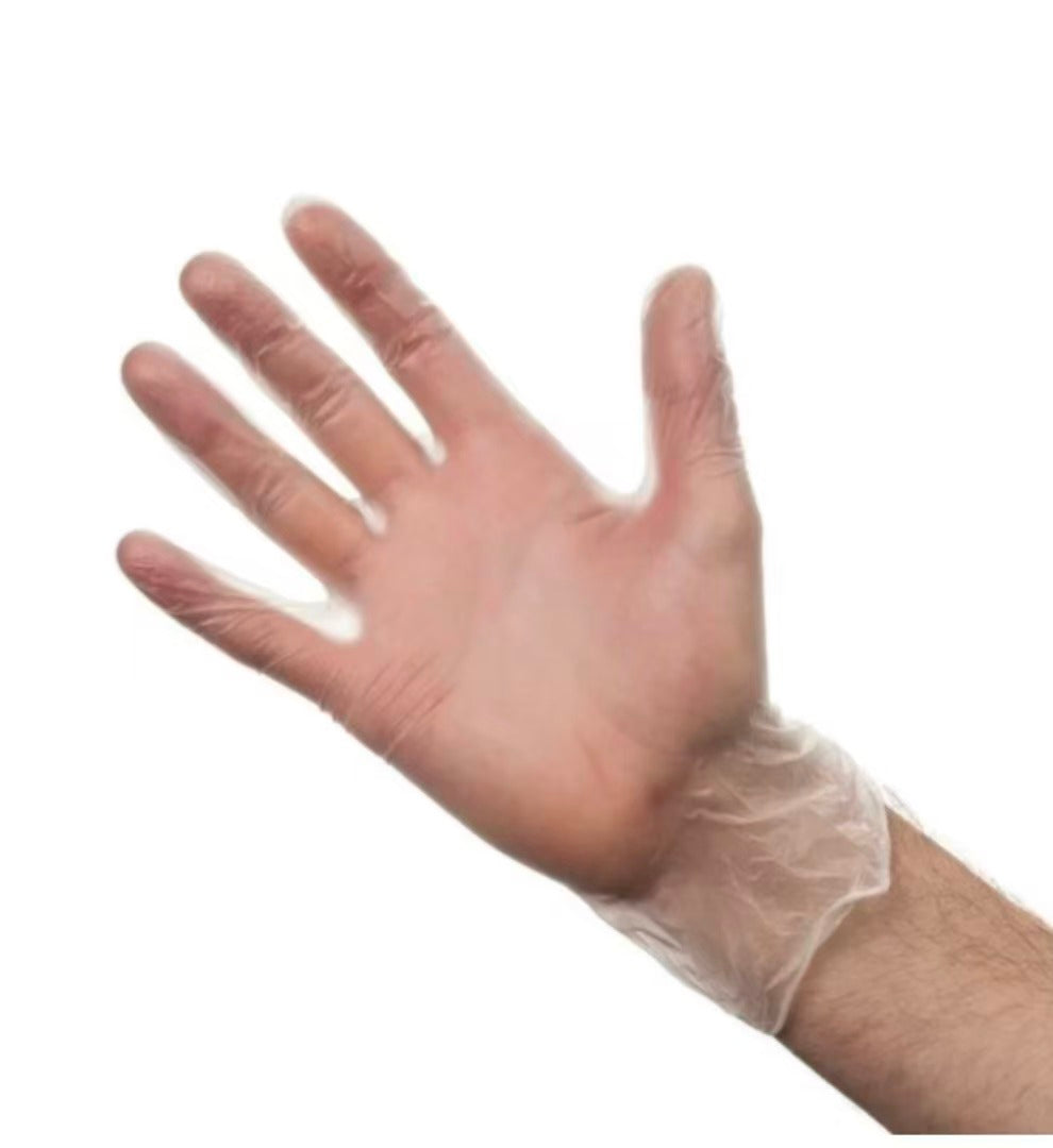 Disposable Transparent Vinyl Gloves Medium (Pack of 10x100)